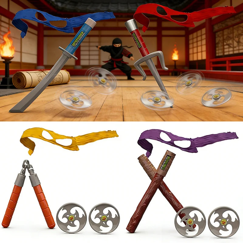 Cosplay Ninja Props Children's Performance Weapons Props Eye Mask Nunchaku Darts Knife and Knife Can Wear Anime Dress Kids Gift