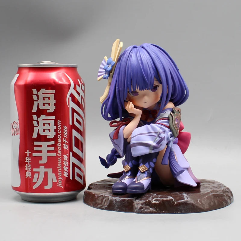 Anime Genshin Impact Raiden Figura Q Version Figure 14cm Raiden Shogun Figures Action Kawaii PVC Collection Decor Figurine Toys