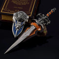 22cm World of Warcraft Frostmourne Sword Sheild 2pcs Metal Katana Model Lich King Swords Real Steel Samurai Safety Toy Gift Boys