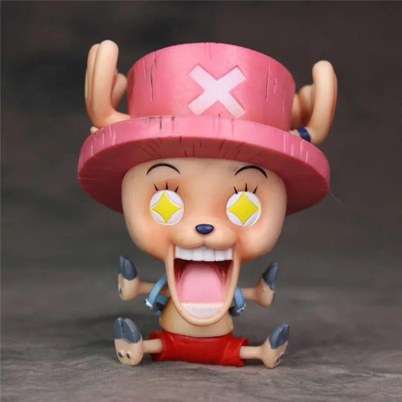 FigureCrazy One Piece FRANKY Q Laughing Out Sitting Cute Ver. PVC Action Figures OP Luffy Zoro Nami Brook Chopper Usopp 10cm