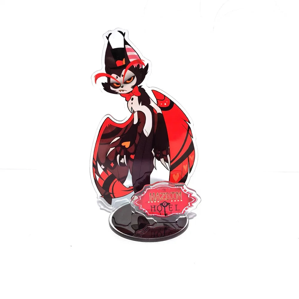 New 15CM Hazbin Hotel Charlie Morningstar Stand Acrylic Figures Vaggie Desktop Standing Sign Model Decoration Collection Gifts
