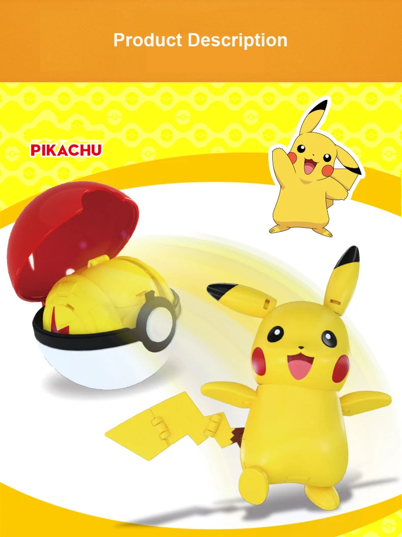 Anime Pokemon Figures Transformer Poke Ball Model Pikachu Charizard Blastoise Mewtwo Venusaur Gyarados Greninja Robot Toy Gift