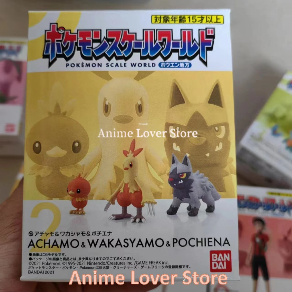 Bandai Original Scale World POKEMON Hoenn Region May Brendan Treecko Torchic Mudkip Blaziken Anime Figures Toys
