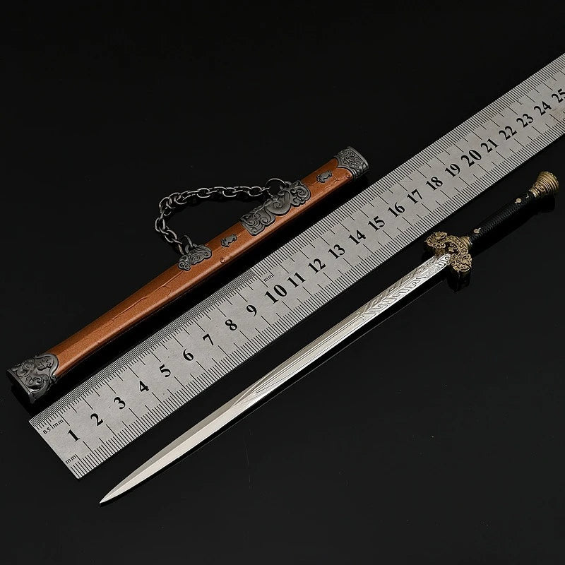 22cm/8.66in Black Myth: Wukong Hyakumo Real Sword Game Peripheral Martial Arts Weapons Models Metal Crafts Desktop Ornament Toys
