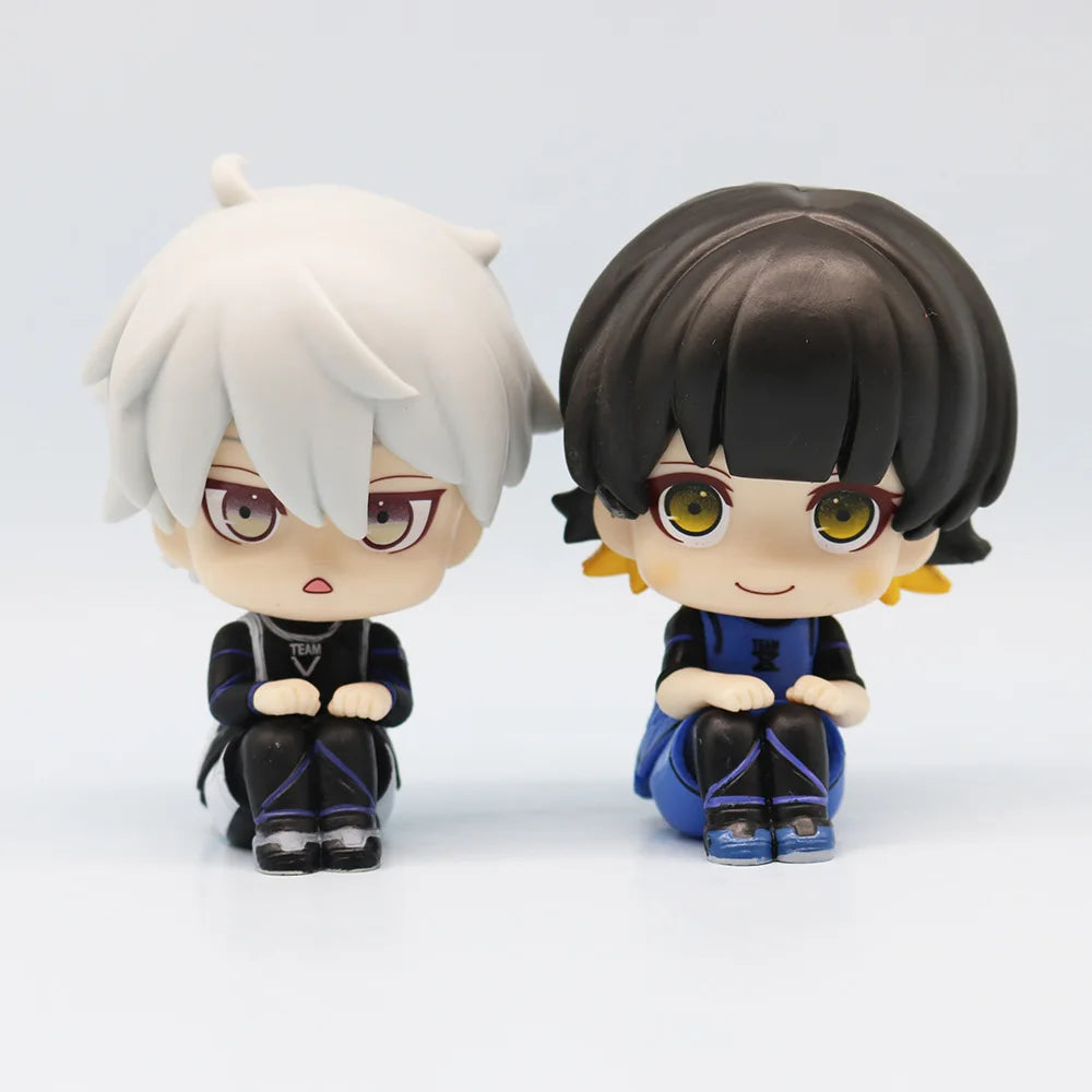 Blue Prison Animation Isagi Yoichi Doll Lock Action Figures Q Version Chigiri Hyoma Bachira Meguru Nagi Figure PVC Ornament Toys