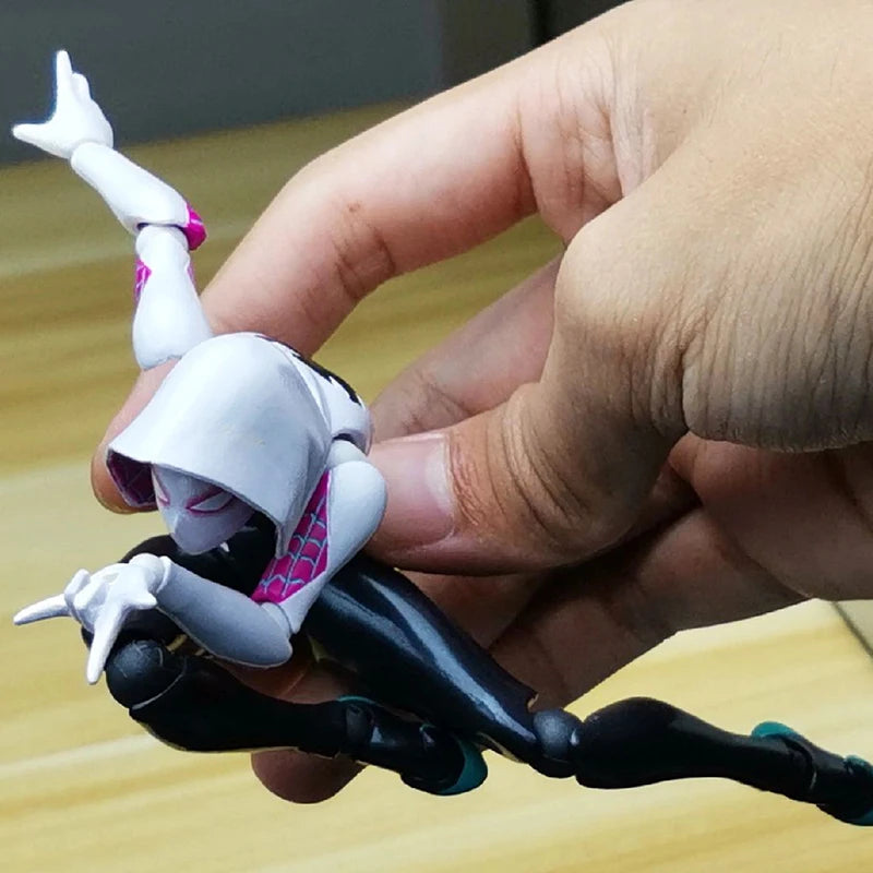 AMAZING YAMAGUCHI Spiderman Gwen Stacy Action Figure Spider Gwen PVC Model Spider-Man Across the Spider-Verse Miles Morales Toys