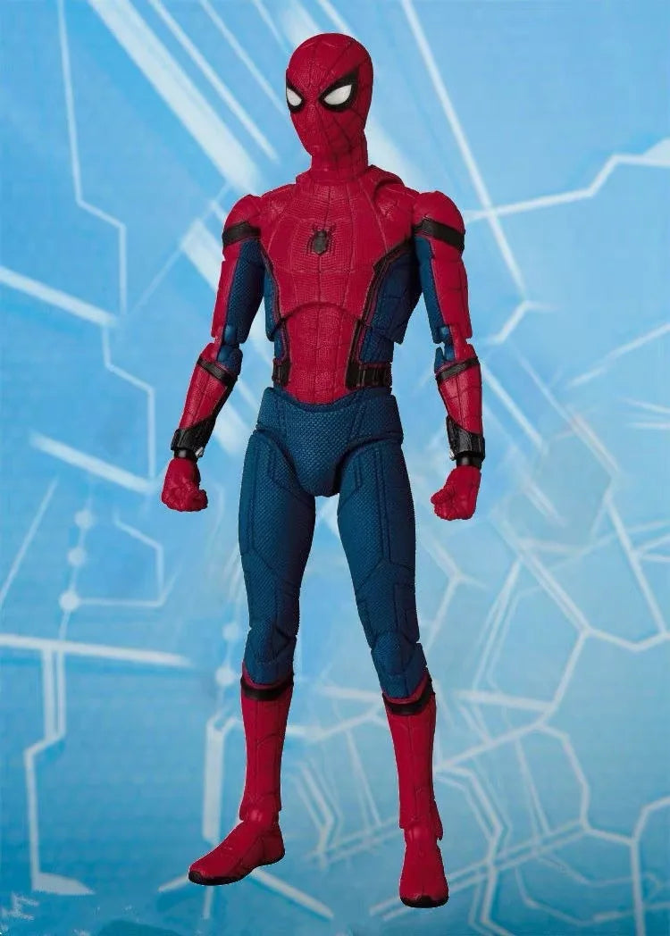 Anime Avengers Peter Parker Action Figures SHF Spider Man Homecoming Figurines Car Decoration Doll Model Kids Toys Fans Gift