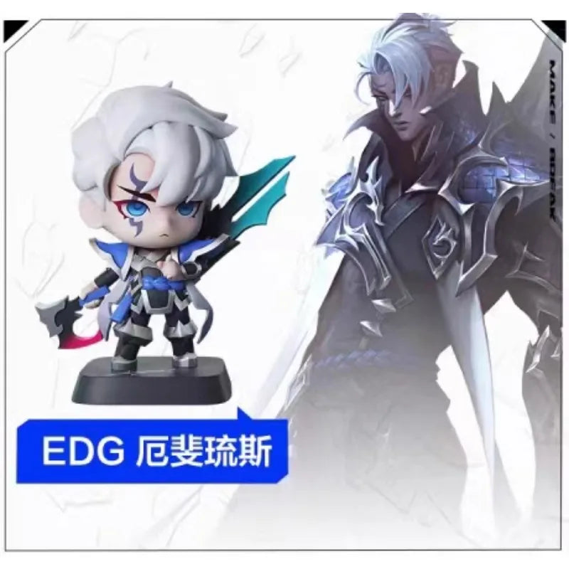 Original LOL League of Legends EDG Yuumi Zoe Viego Aphelios Mini Anime Action Figures Collectible Ornaments Model Gift