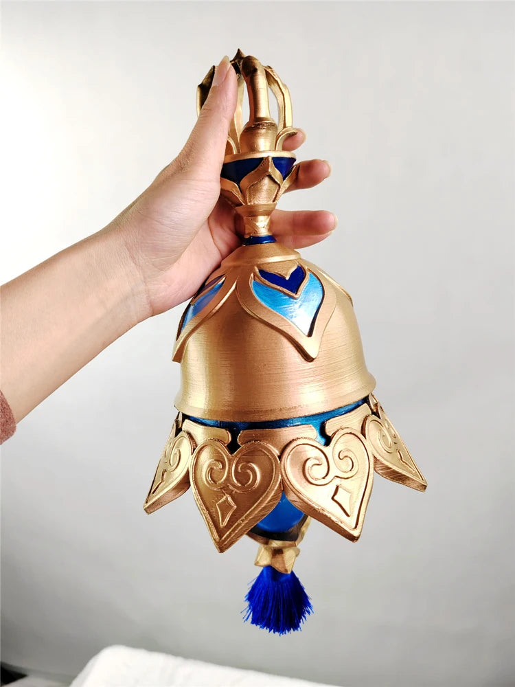 Genshin Impact Scaramouche Wanderer Cosplay Weapon Tulaytullah’s Remembrance 5-Star Catalyst The Bell Prop PLA Anemo Accessory