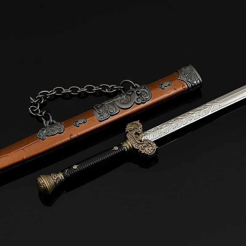 22cm/8.66in Black Myth: Wukong Hyakumo Real Sword Game Peripheral Martial Arts Weapons Models Metal Crafts Desktop Ornament Toys