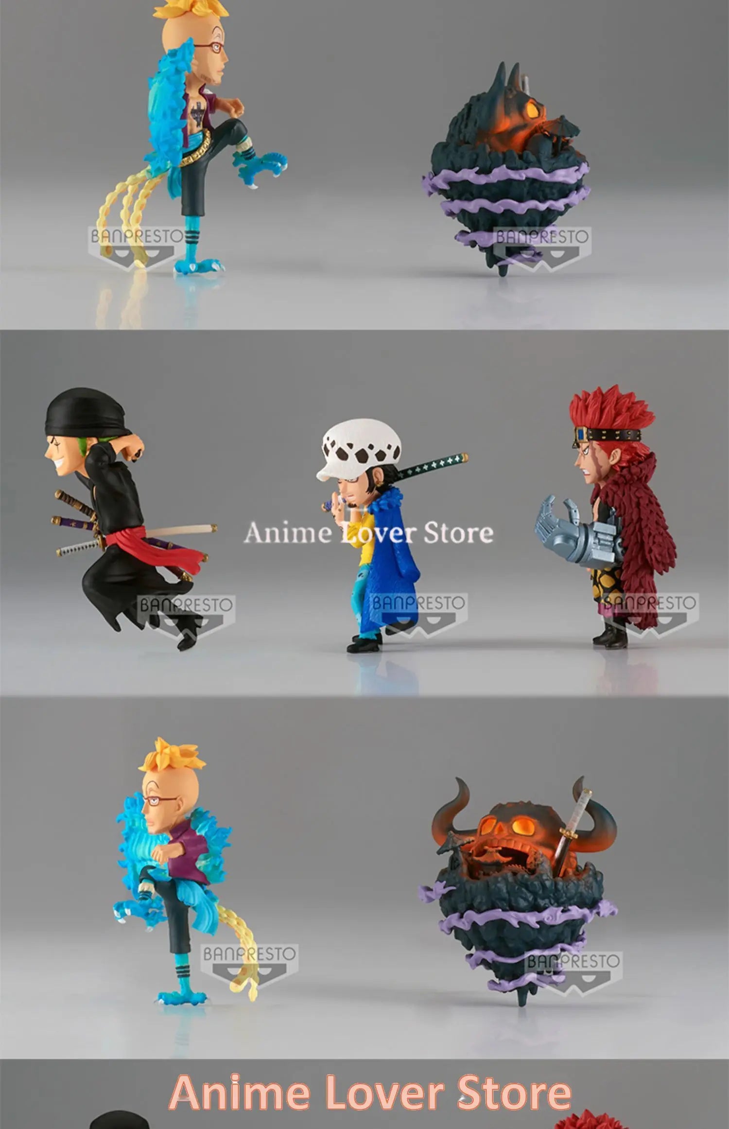 Bandai Banpresto Original One Piece WCF The Island of Ghosts VO.4 Zoro Marco Law Eustass Kid Anime Figures Toys for Kids Gift