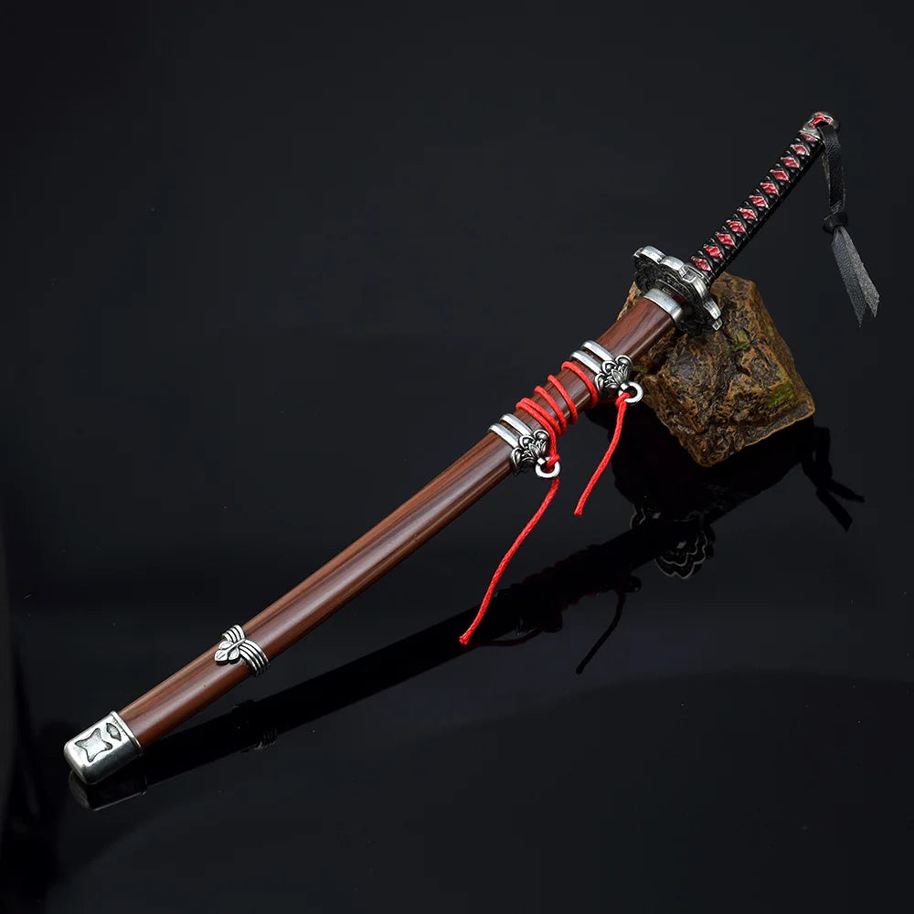 26cm/10.23in Sekiro Wolf katana knife Metal weapons props Game Peripherals Mini Japanese Katanas models Ornaments Boy Toys gifts