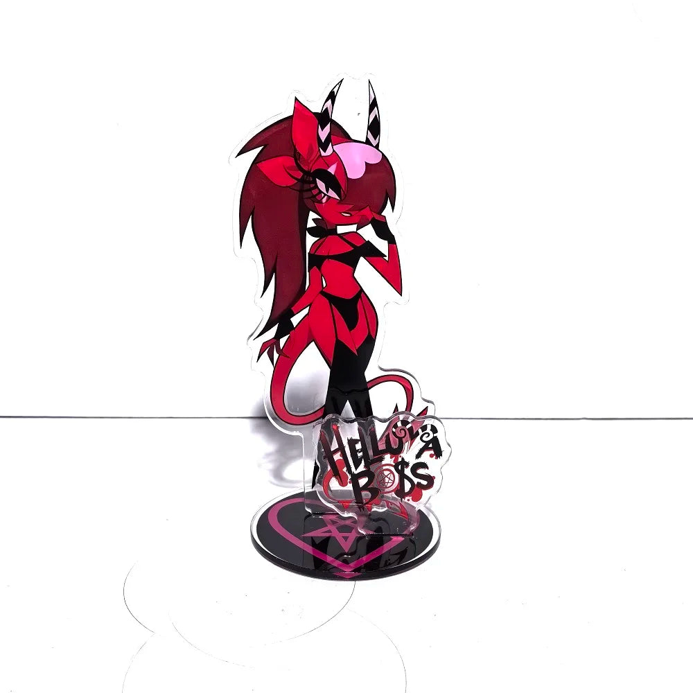 New 15CM Hazbin Hotel Charlie Morningstar Stand Acrylic Figures Vaggie Desktop Standing Sign Model Decoration Collection Gifts