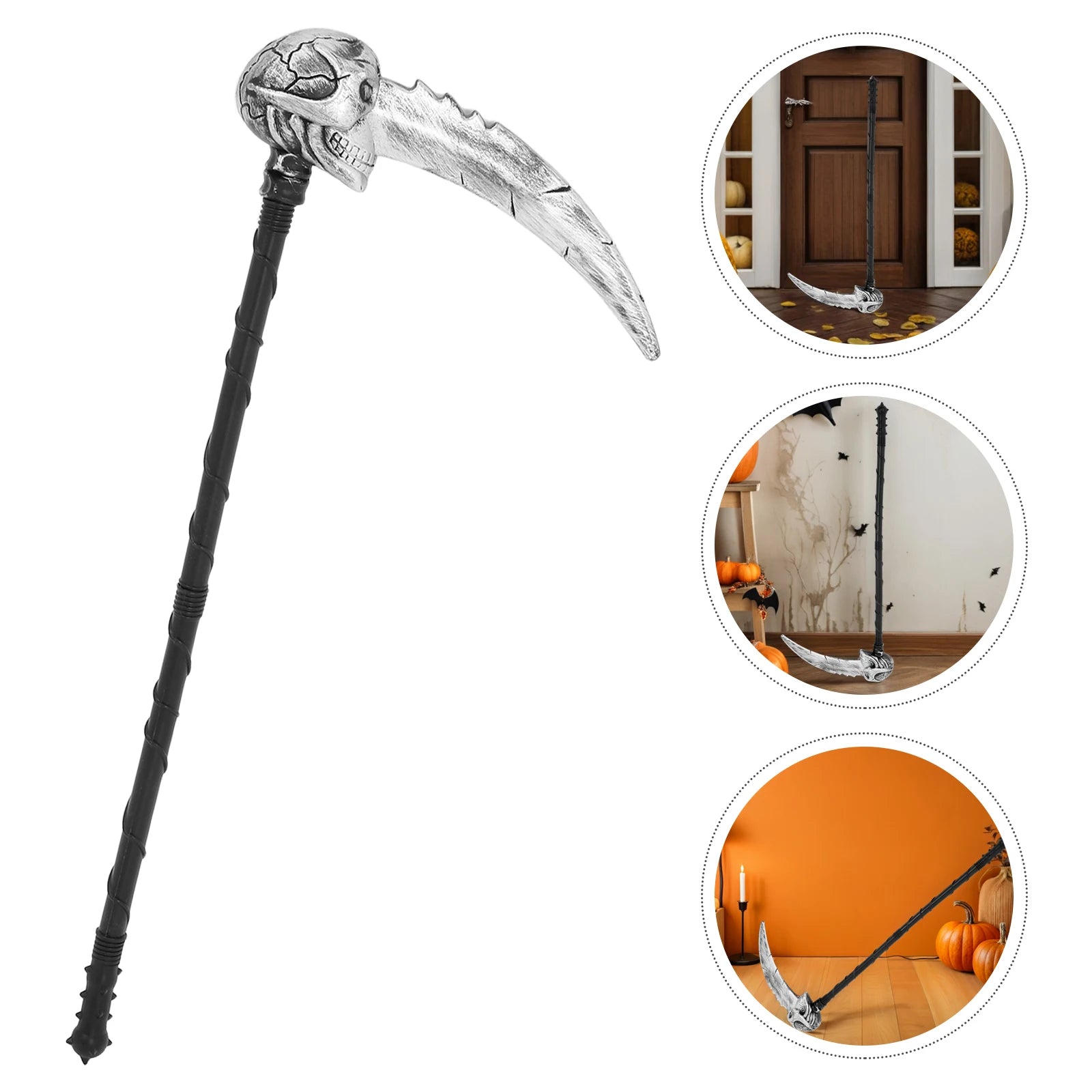 Realistic Scythe Prop For Halloween Costume Cosplay Party Stage Performance Decor Simulation Plastic Prop Halloween Accessories
