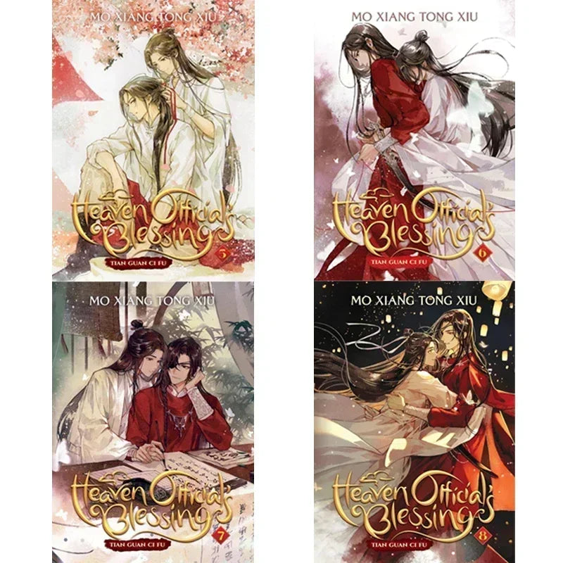 1-4/5-8 Volume Heaven Official's Blessing Tian Guan Ci Fu Books English Version of Ancient Mo Xiang Tong Xiu Novel Comic 4 Books