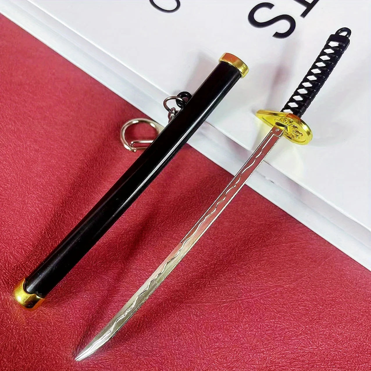 6inch Metal Roronoa Zoro Katana Fake Sword Steel Anime Zoro Ninja Knife Real Japanese Katana Original Samurai Sabre Toy Gift