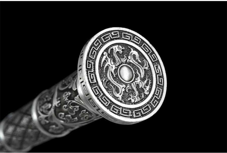 Chinese Kongfu Han Sword T10 Carbon Steel Blade Real Handmade Full Tang Sharp Ready Battle Metal Handle Ice Soul Warrior Katanas