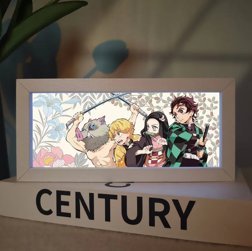 Demon Slayer Anime Merchandise Led Night Light Exquisite Painting Bedroom Atmosphere Desk Lamp Desktop Decoration Ornament Gift