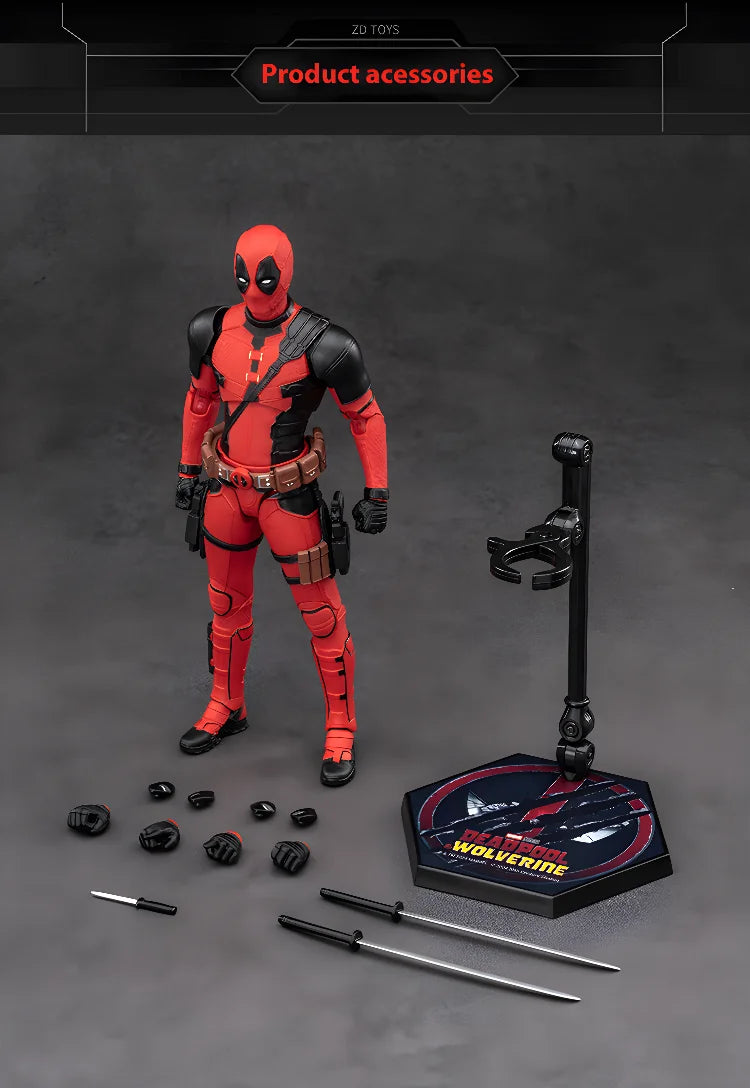 New ZD Toys Deadpool & Wolverine Model 7in 1/10 Action Figures Deadpool Model Marvel Superheroes Collection Ornaments Boys Gifts