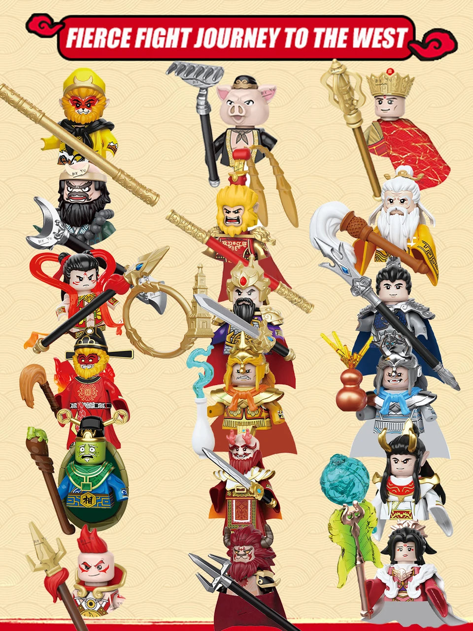 New Journey To Thewest Chinese Movie Anime DIY Mini Figures Weapons Model Building Blocks Kids Toys Gifts For Boys Girls Juguete