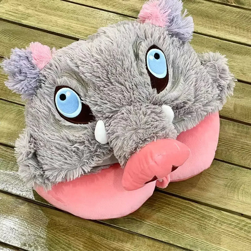 Cosplay Prop Wild Boar Head Plush Hat Pig Head Warm Headgear Cartoon Stuffed Anime Plushies Cosplay Props Gifts Boy Fans