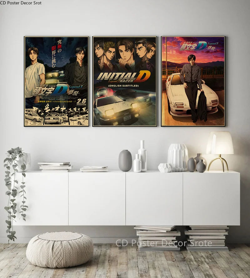 Initial D Kraft Paper Poster