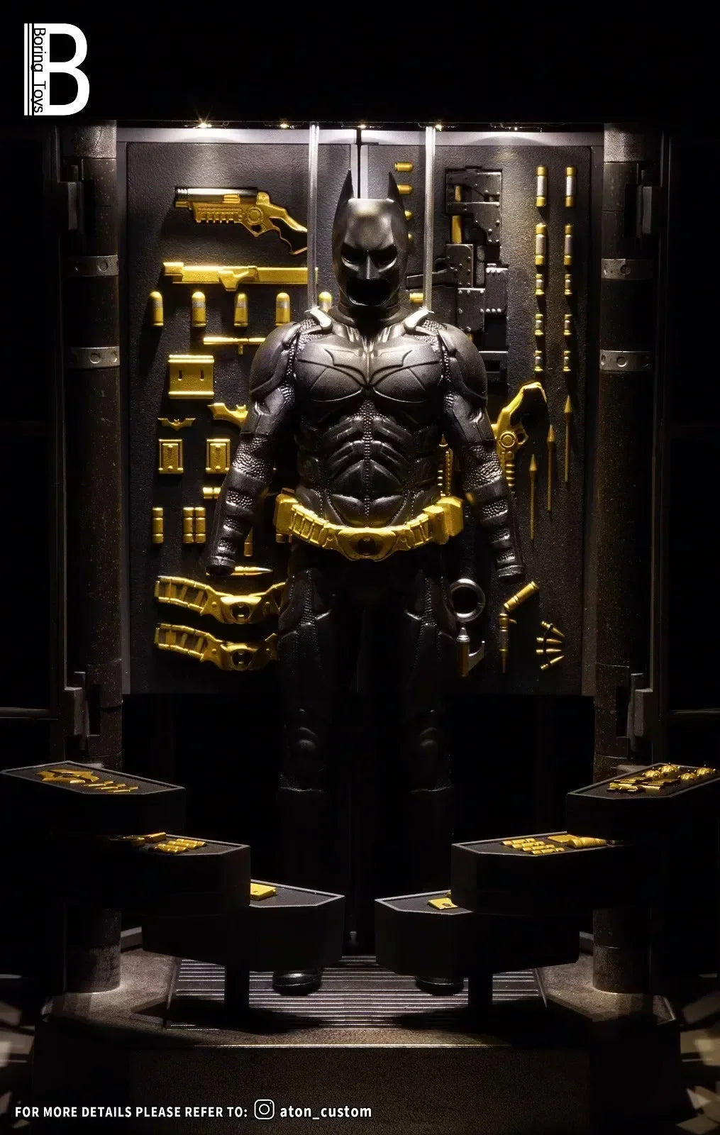 Original Boring Toys Bale Batman Gnaku 2.0 Figure With Light 1/12 Anime Pvc Action Collection Figures Doll Model Toys Xmas Gifts