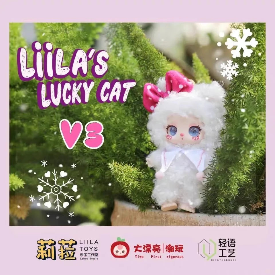 Genuine Liila'S Lucky Cat V3 Serise Blind Box Cute Vinyl Plush Pendant Doll Trendy Toys Lovely Mystery Box Figure Doll Gift