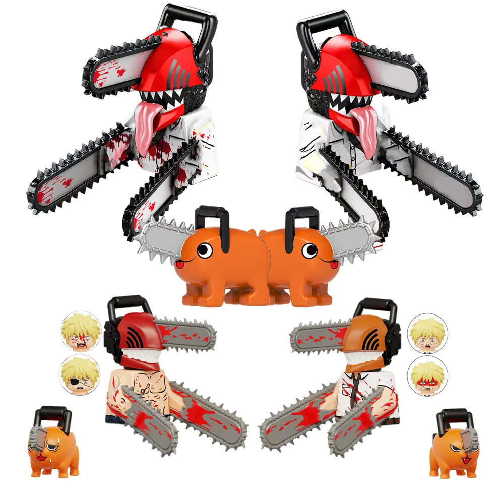 Chainsaws Man Denji Pochita Makima Power Movies Anime Building Blocks Mini Action Figures Bricks DIY Toys gifts for Children