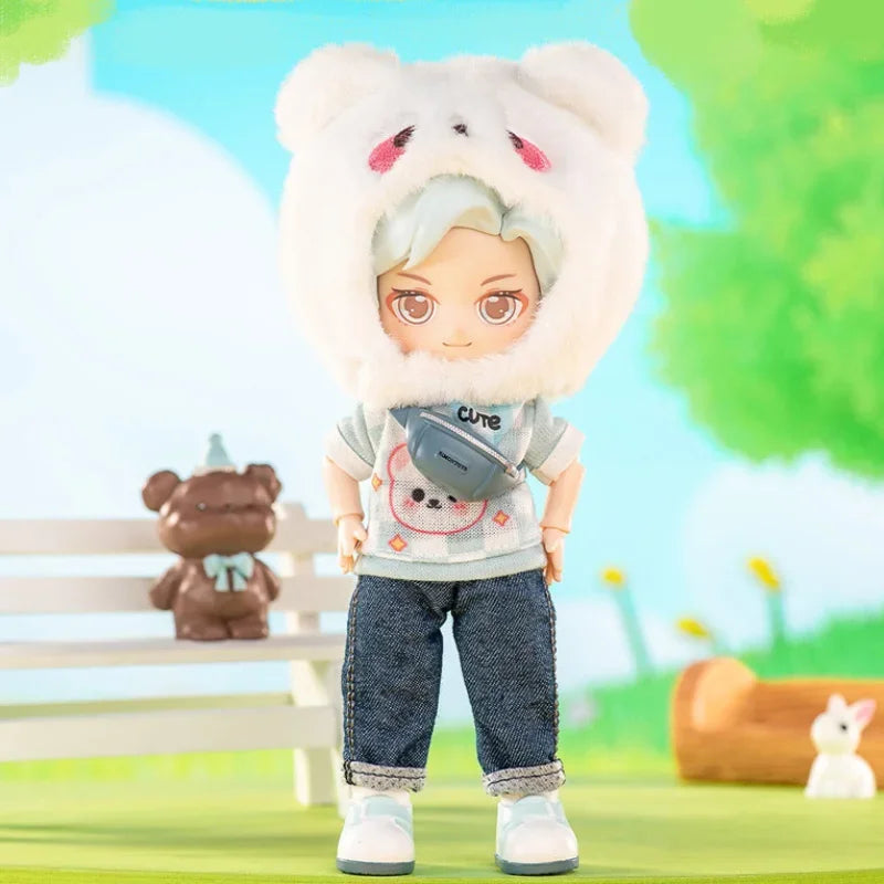 In stock PEETSOON Garden Party Series Ob11 1/12 Bjd 16cm  Cute Action Figure Toys Kawaii Anime Figures  Dolls Toy Gift