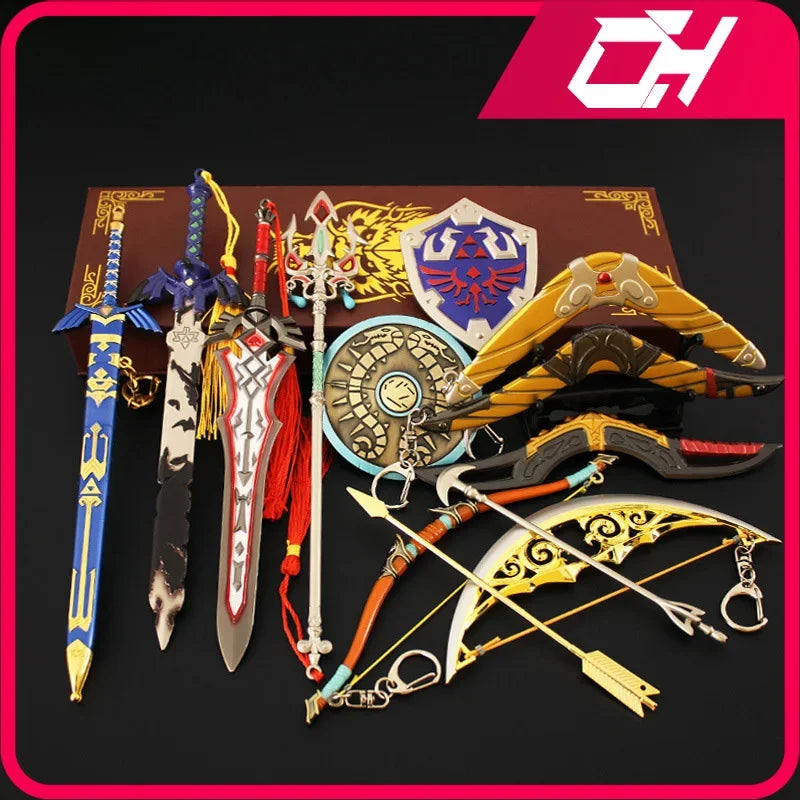 The Hyrule Fantasy Sword Keychains Link Game Periphery Metal  Collection Model Zeldas Keychain Ornament Crafts Gifts Toys