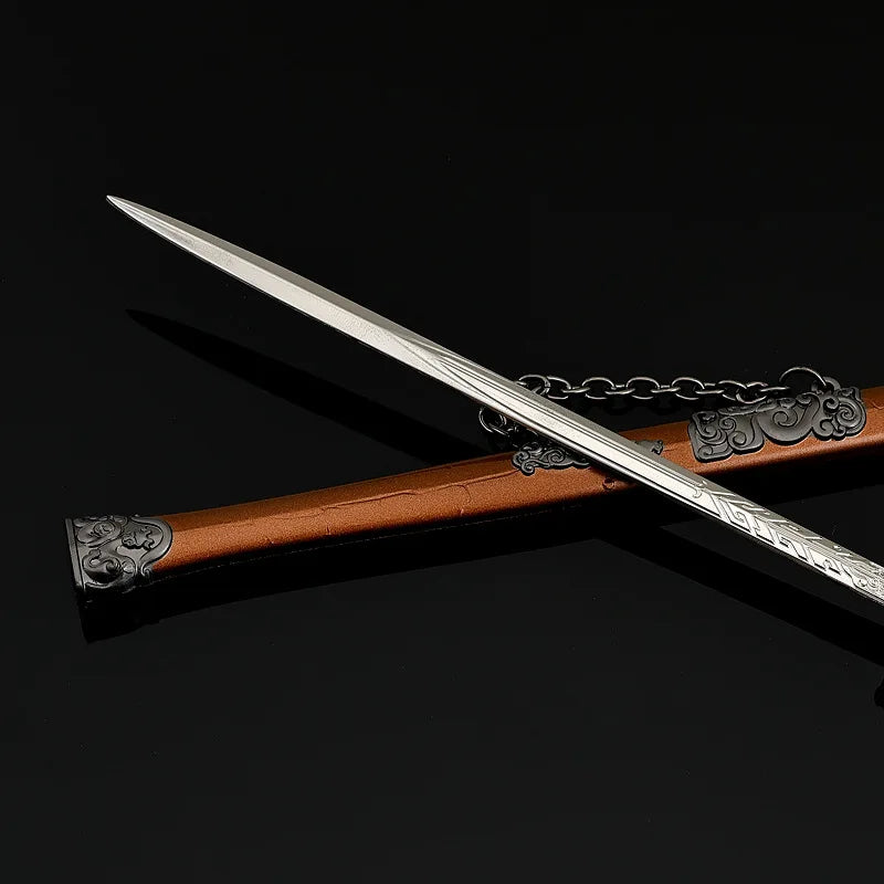 22cm/8.66in Black Myth: Wukong Hyakumo Real Sword Game Peripheral Martial Arts Weapons Models Metal Crafts Desktop Ornament Toys