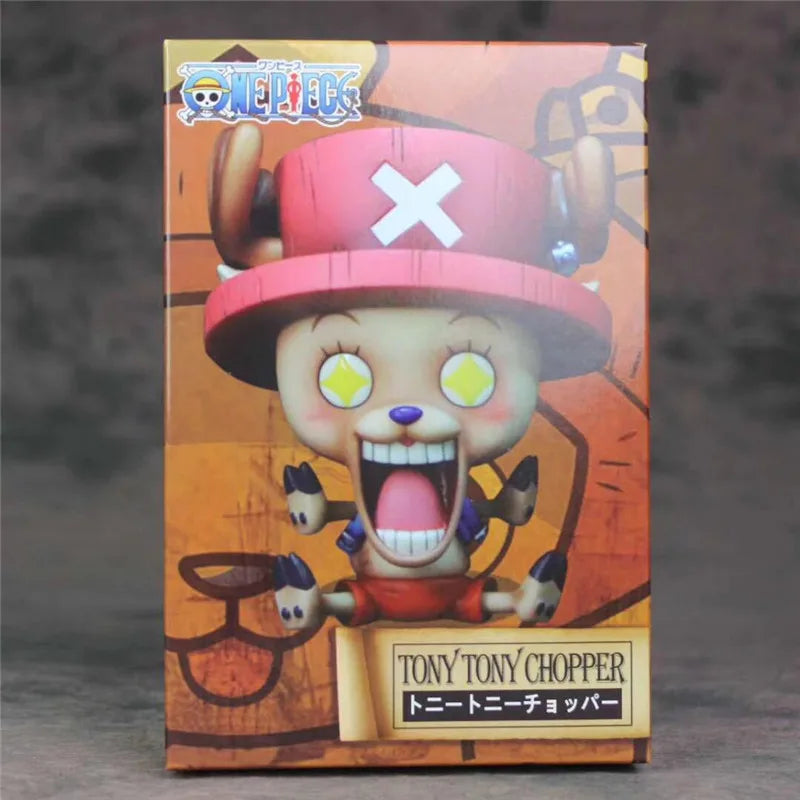 FigureCrazy One Piece FRANKY Q Laughing Out Sitting Cute Ver. PVC Action Figures OP Luffy Zoro Nami Brook Chopper Usopp 10cm