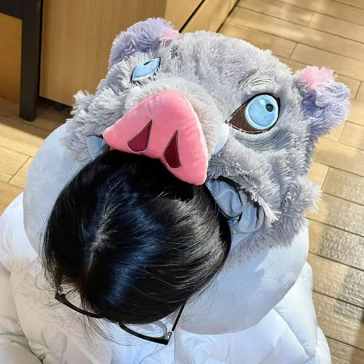 Cosplay Prop Wild Boar Head Plush Hat Pig Head Warm Headgear Cartoon Stuffed Anime Plushies Cosplay Props Gifts Boy Fans