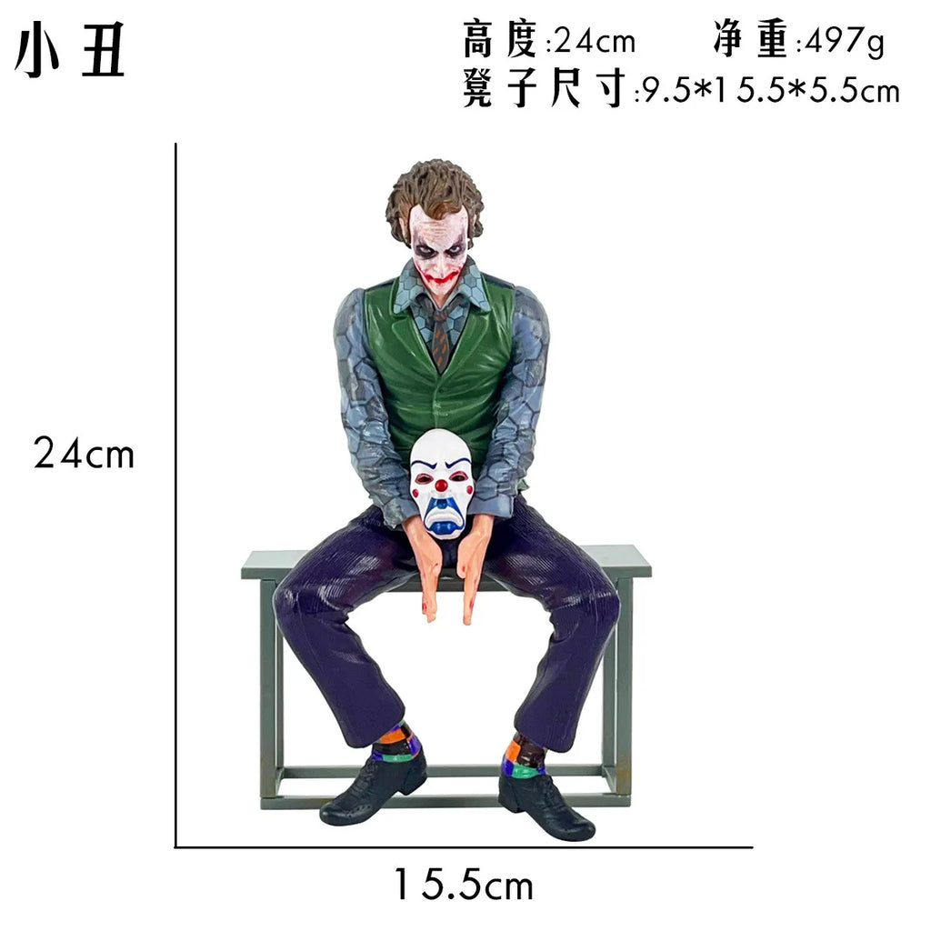 Roof Decoration Joker Heath Ledger Sitting Posture Figures Car Doll Tail And Roof Pendant Model Statue Collectable Toys