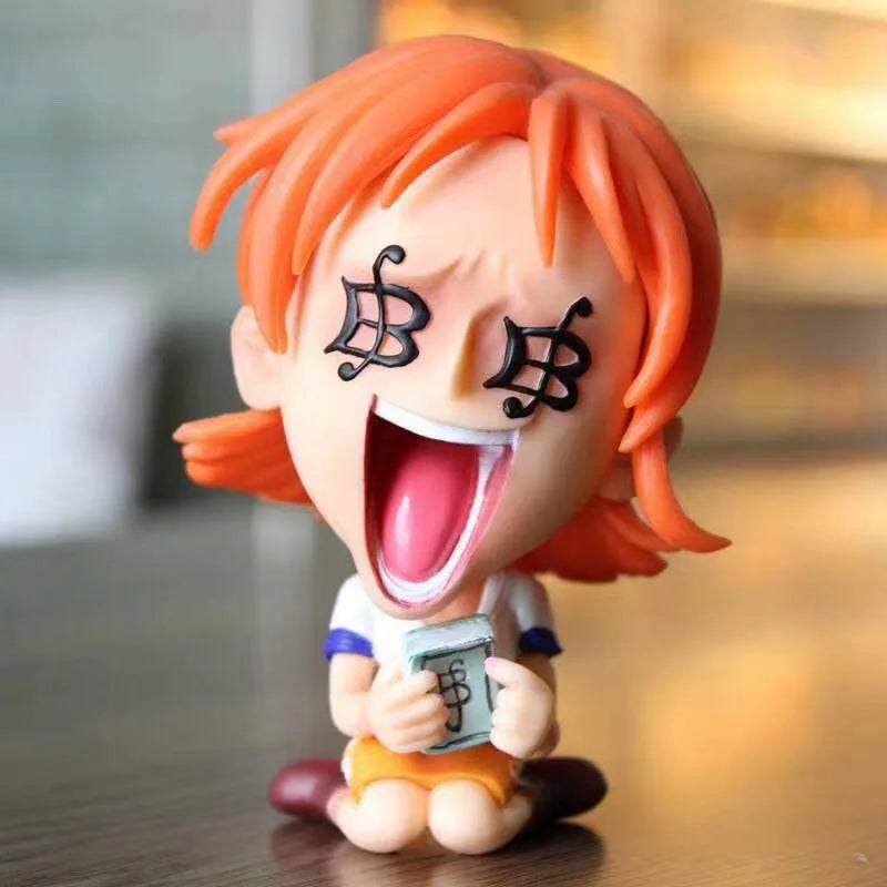 FigureCrazy One Piece FRANKY Q Laughing Out Sitting Cute Ver. PVC Action Figures OP Luffy Zoro Nami Brook Chopper Usopp 10cm