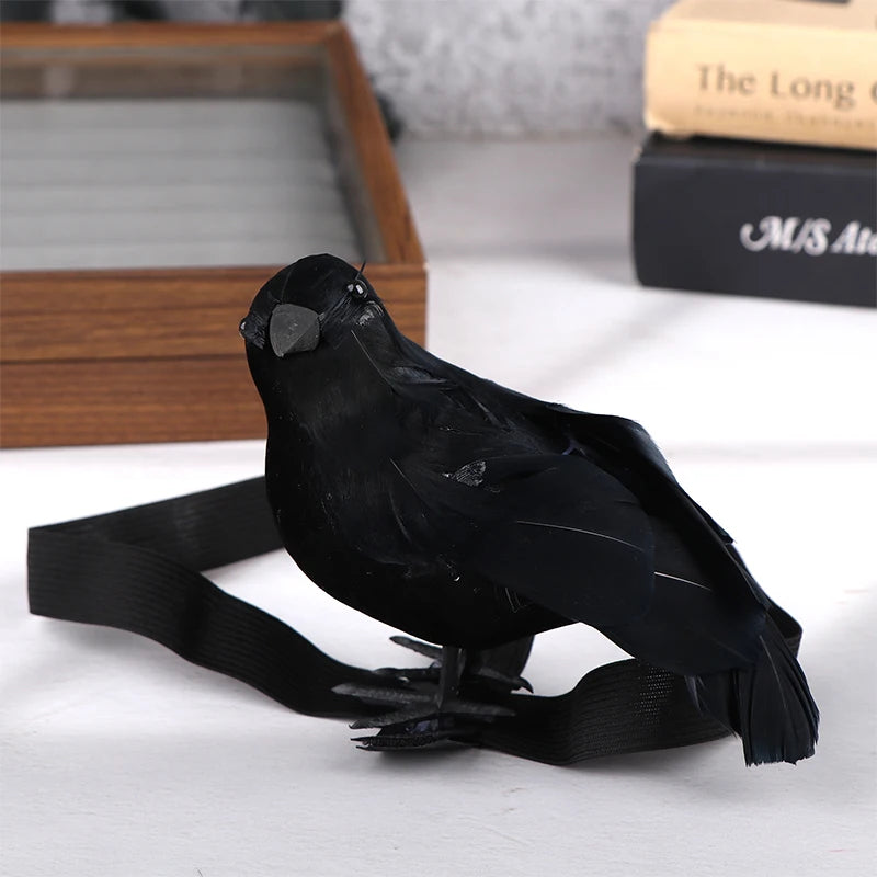 Black Crow Cosplay Prop with Shoulder Band for Halloween Holiday Party