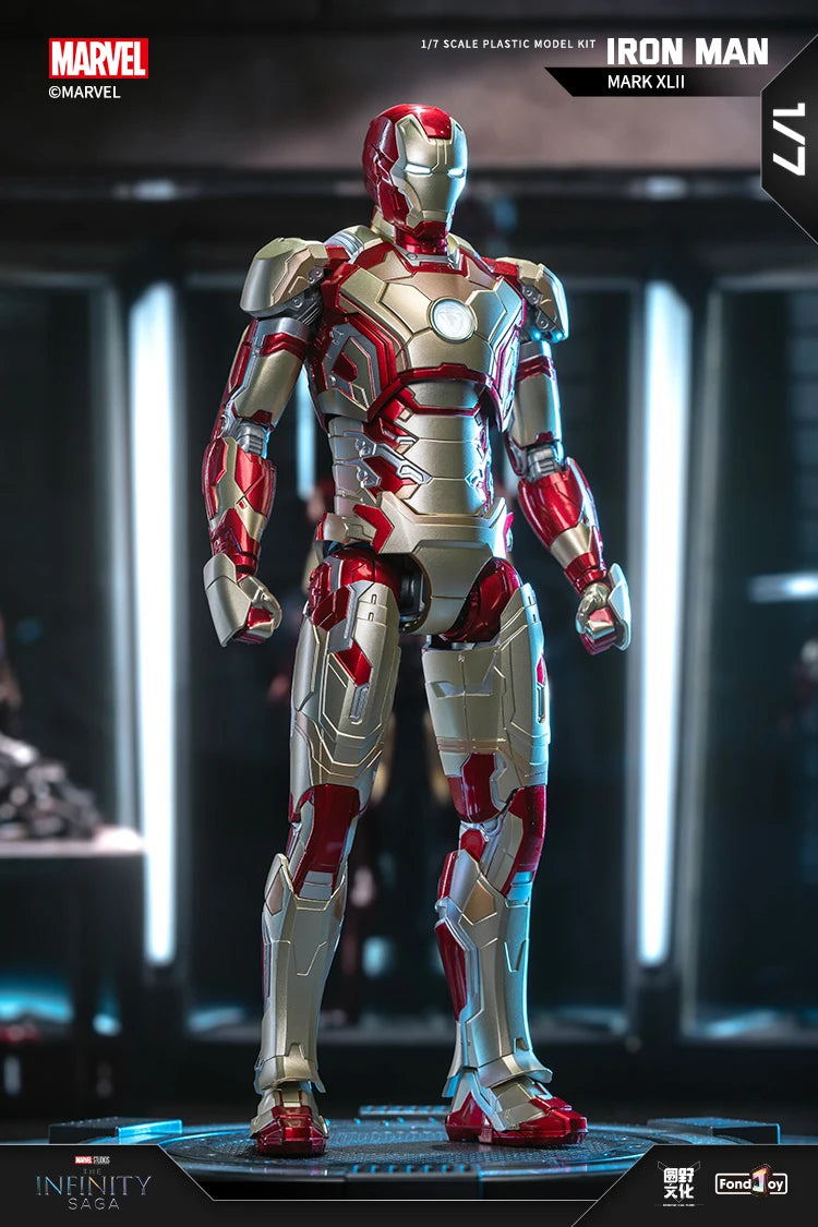 Fondjoy Marvel Iron Man MK42 Assembled Model 10in 1/7 scale Action Figures Reactors can emit light Collect Ornament Boy Toy Gift
