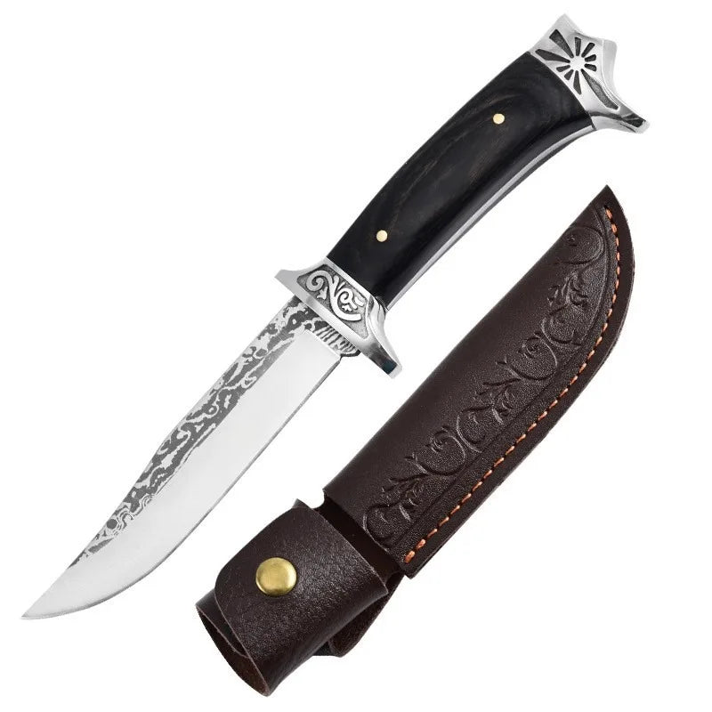 Outdoor Camping Survival Knives 7cr13mov Blade Wood Handles Self-defense Wilderness Tactics Straight Knives Military Knives