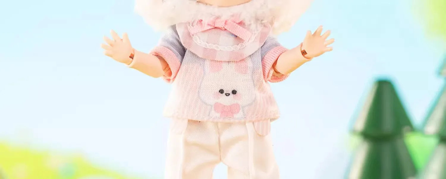 In stock PEETSOON Garden Party Series Ob11 1/12 Bjd 16cm  Cute Action Figure Toys Kawaii Anime Figures  Dolls Toy Gift