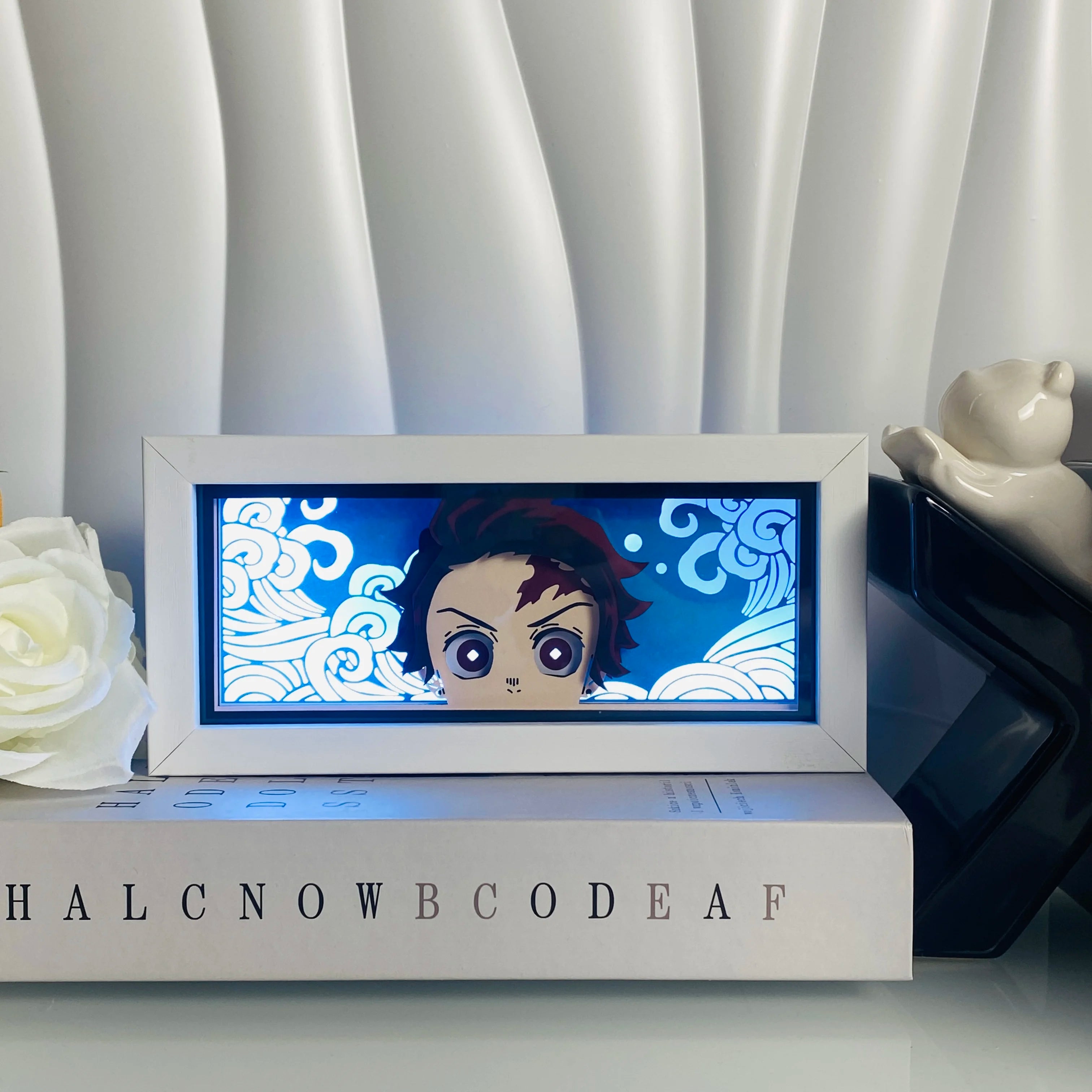 Anime Led Light Lamp For Room Decor Paper Cut Shadow Box Birthday Bedside Remote control Nightlight Manga Light Box Friend Gifts