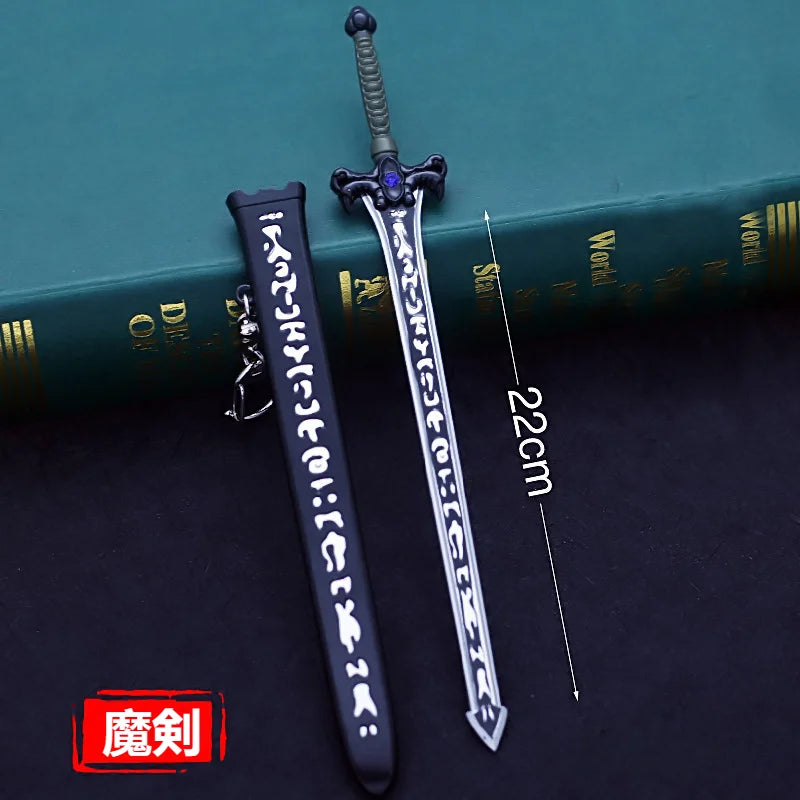 Sword Art Online 22CM Elucidator Anime Kirito Weapon Yuuki Asuna Green Rose Sword Real Steel Katana SAQ Japanese Catanas Toys