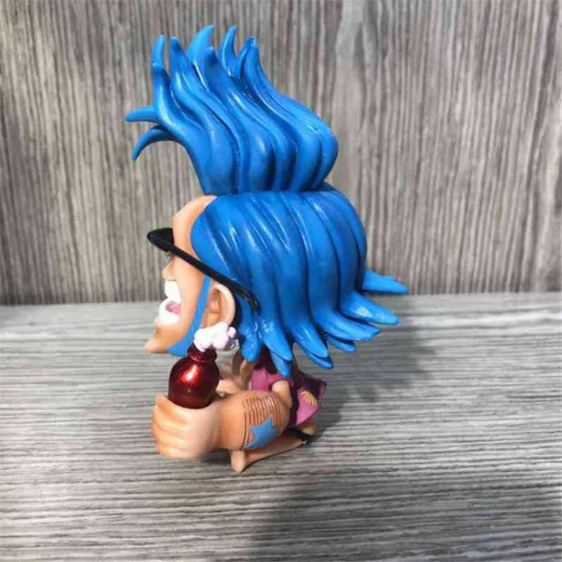 FigureCrazy One Piece FRANKY Q Laughing Out Sitting Cute Ver. PVC Action Figures OP Luffy Zoro Nami Brook Chopper Usopp 10cm