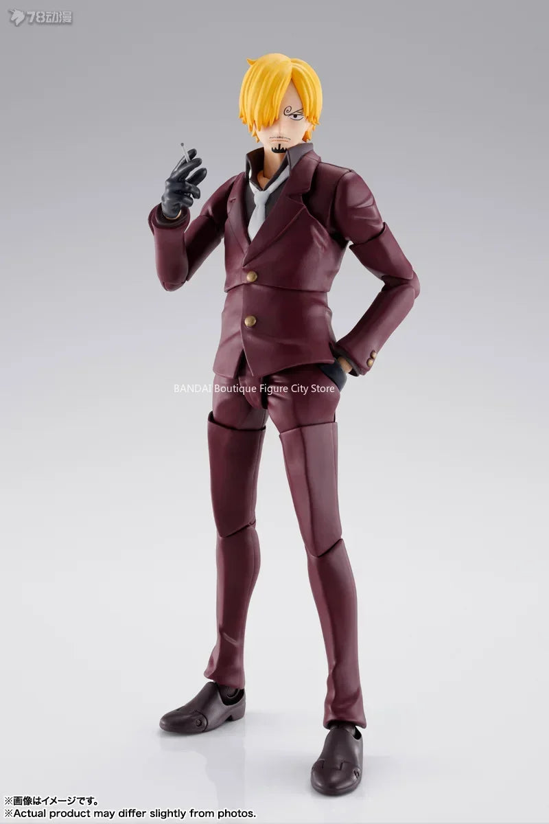 In Stock Genuine Bandai SHF One Piece Series Luffy Zoro Sanji Yonko Kaido Kid Trafalgar Law Action Figures Hand Model Collection