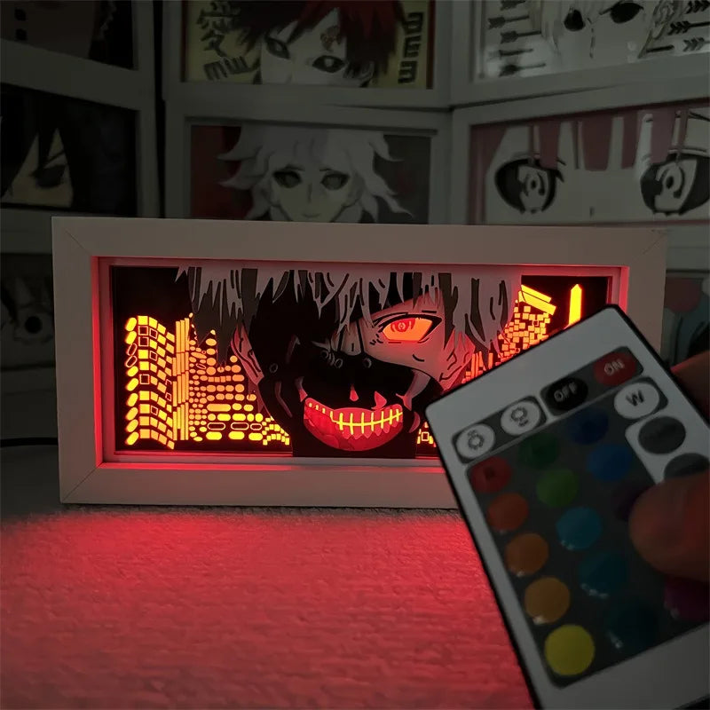 Anime Light Box Tokyo Ghoul:re Kaneki Ken Cartoon 3D Light Peripherals Color Lamp Bedroom Table Top Ornaments Funny Gifts Crafts
