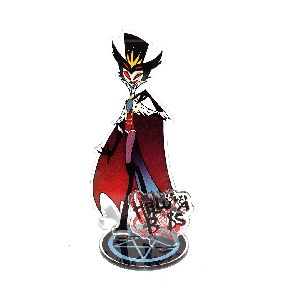 New 15CM Hazbin Hotel Charlie Morningstar Stand Acrylic Figures Vaggie Desktop Standing Sign Model Decoration Collection Gifts