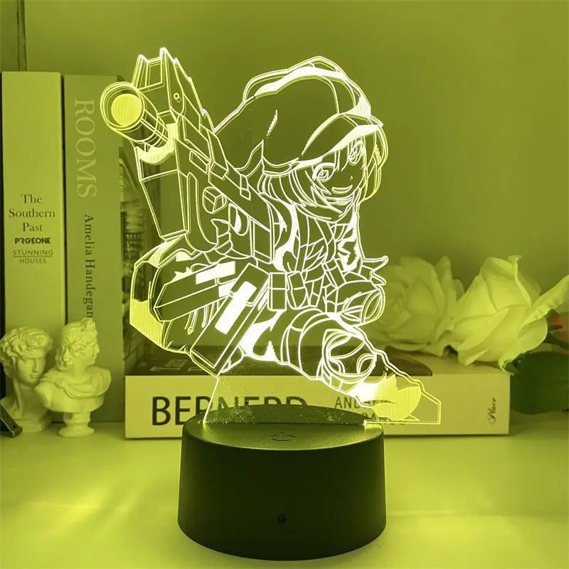 Sword Art Online Anime 3D LED Nightlight Asuna Asuna Kirito Shino Cartoon Night Lights Room Decoration Birthday Gift