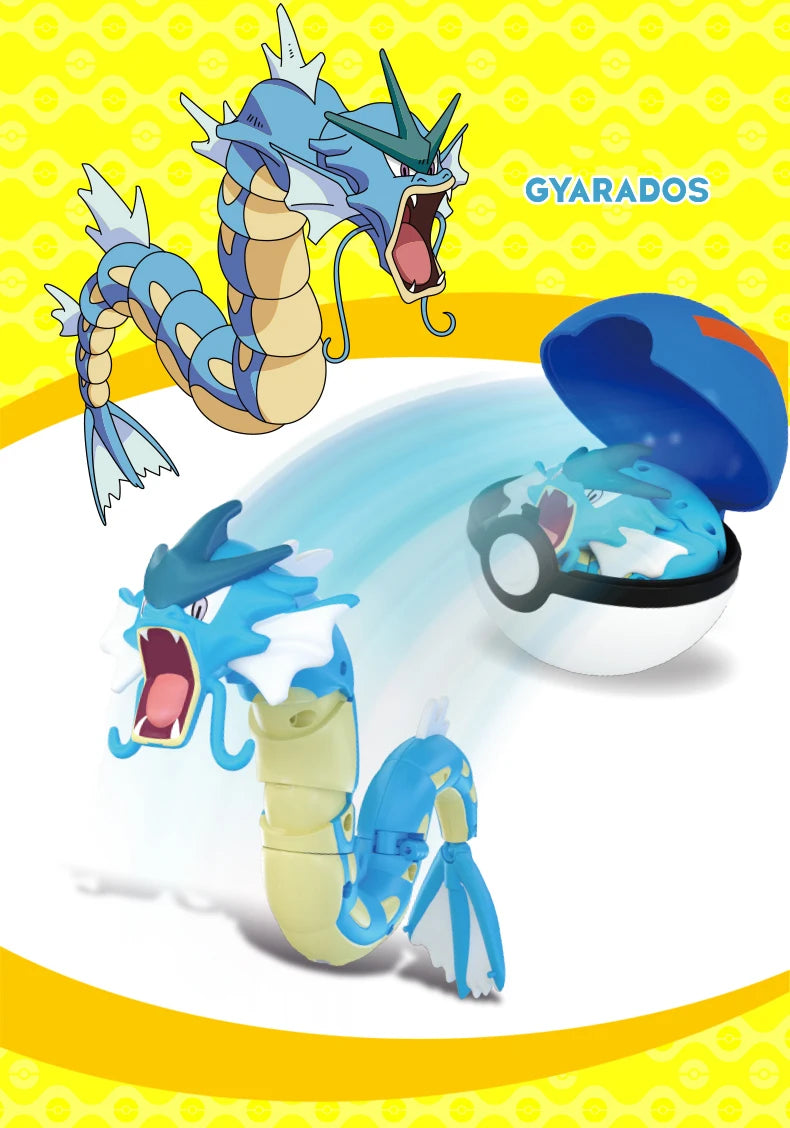 Anime Pokemon Figures Transformer Poke Ball Model Pikachu Charizard Blastoise Mewtwo Venusaur Gyarados Greninja Robot Toy Gift