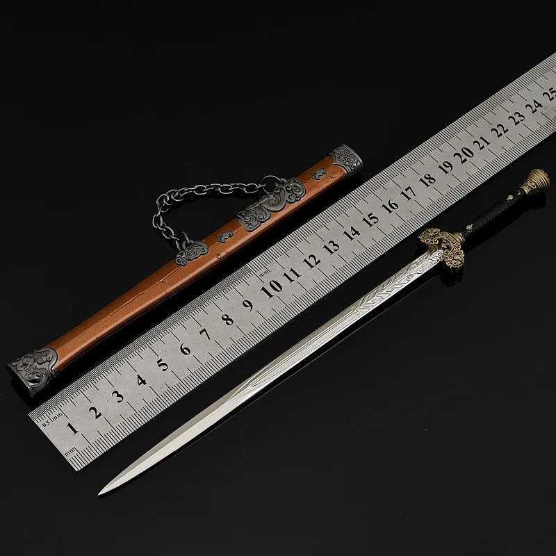 22cm/8.66in Black Myth: Wukong Hyakumo Real Sword Game Peripheral Martial Arts Weapons Models Metal Crafts Desktop Ornament Toys