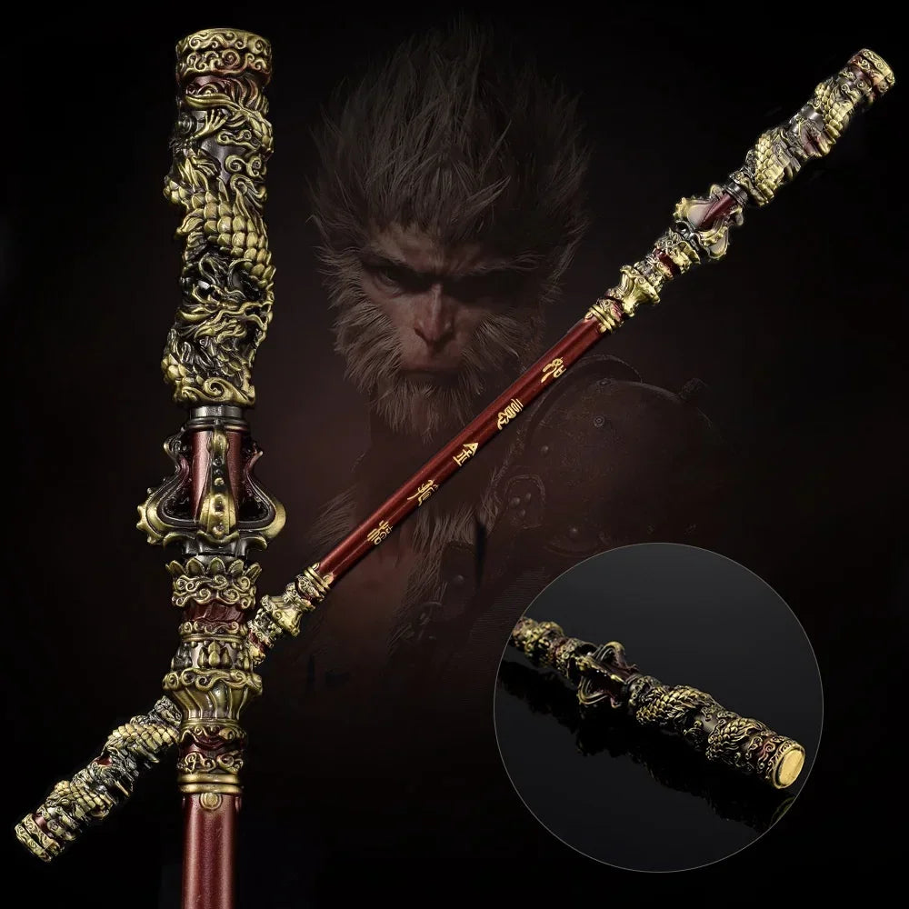 Black Myth Wukong Katana Sword Golden Hoop Stick Real Steel Sword Iron Real Size Weapon Cosplay Prop Decoration Craft Anime Gift